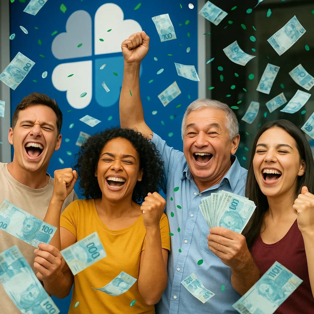 Plano de fundo com bilhetes de loteria da Caixa Econômica Federal